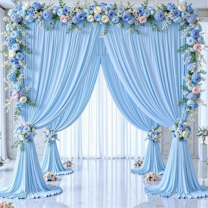 10x12 Baby Blue Backdrop Curtains - Image 9
