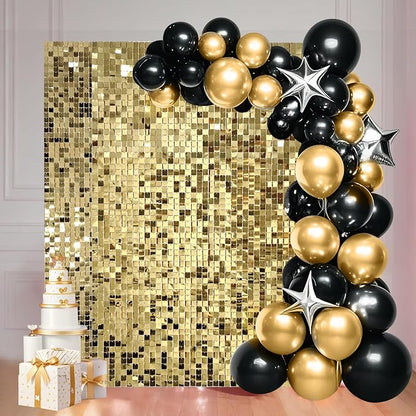 Ozikutech 24 Pcs Light Gold Shimmer Wall Backdrop Panels by Ozikutech