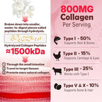 Hydrolyzed Collagen Peptides, Marine Gummies for Women Men, Multi Collagen Type I II III V & X for Hair Growth, Healthy Skin Nails - Collagen Gummy w/ Hair Vitamins Biotin Keratin & Vitamin D3, 120Cts