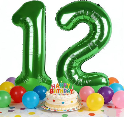 Number 12 Balloons 40 Inch for 12 21 Birthday Party Decorations, Dark Green | - Image 2