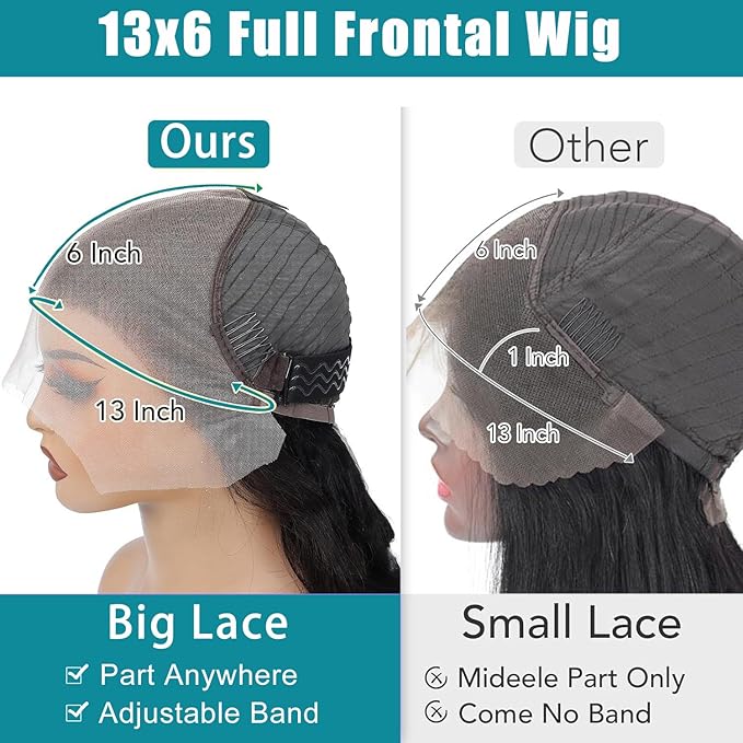 SOSATISFY 13x6 Deep Wave Lace Front Wigs Human Hair Pre Plucked 26 Inch HD Transparent Lace Frontal Curly Wigs 200% Density Glueless Deep Curly Wigs For Women Natural Black
