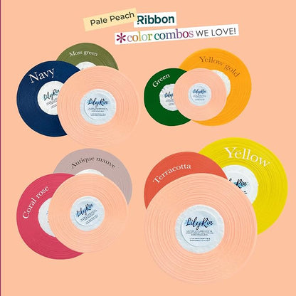 Pale Peach Ribbon 1/4 Inches 36 Yards Satin Roll Perfect - Image 4