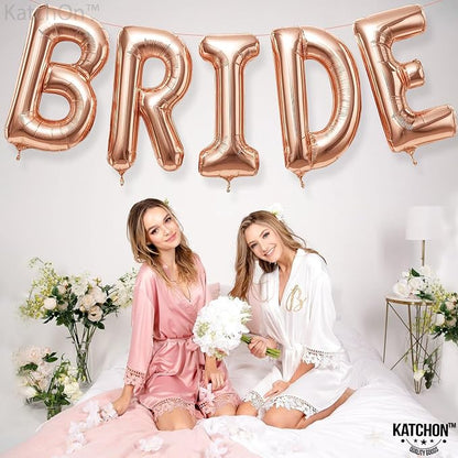 KatchOn Rose Gold Bride Balloons 40 Inch, Bachelorette Party Decorations | Rose - Image 4
