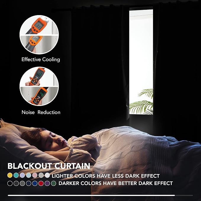 Deconovo Blackout Back Tab Curtains - Image 5