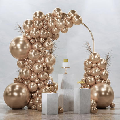 PartyWoo Metallic Gold Balloons 100pcs Chrome Gold Color 18 12 10 5 Inch | 18 by PartyWoo