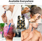 Adjustable Non-Stick Beard Apron, Hair Catcher Cape for Shaving Grooming, Waterproof with Suction Cups Men, Sunflower Bee Cute Cartoon Gnome Black Shave Bib