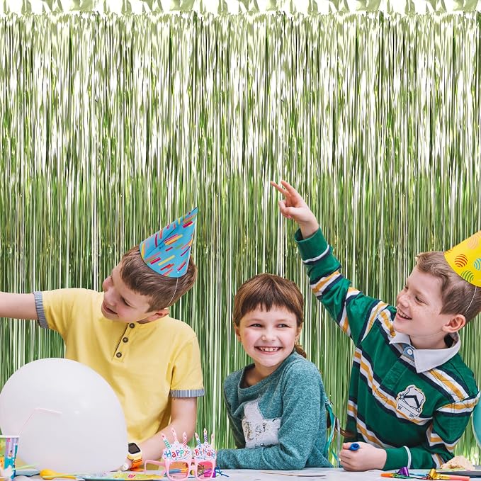 GOER 3.2 ft x 8.2 ft Metallic Tinsel Foil Fringe Curtains, Party Streamer - Image 5