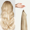 Luxy 100% Remy Human Hair – Halo Clip-In Hair Extensions –Natural Looking Volume & Length - One-Piece - Easy 5-Min Application 180 grams 20" Beige Blonde Balayage