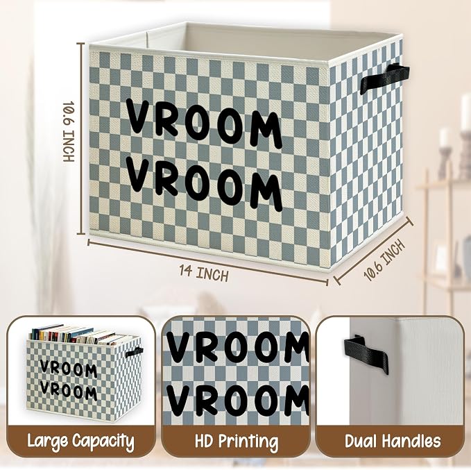 Race Car Boy Nursery Foldable Storage Bins Box - Image 5
