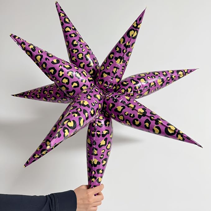 2Pcs 32 Inch Leopard Explosion Star Cheetah Print Balloons/Y2K Party Decor - Image 4