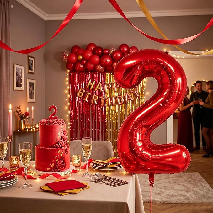 Number Balloons Red Party Balloon - Image 6