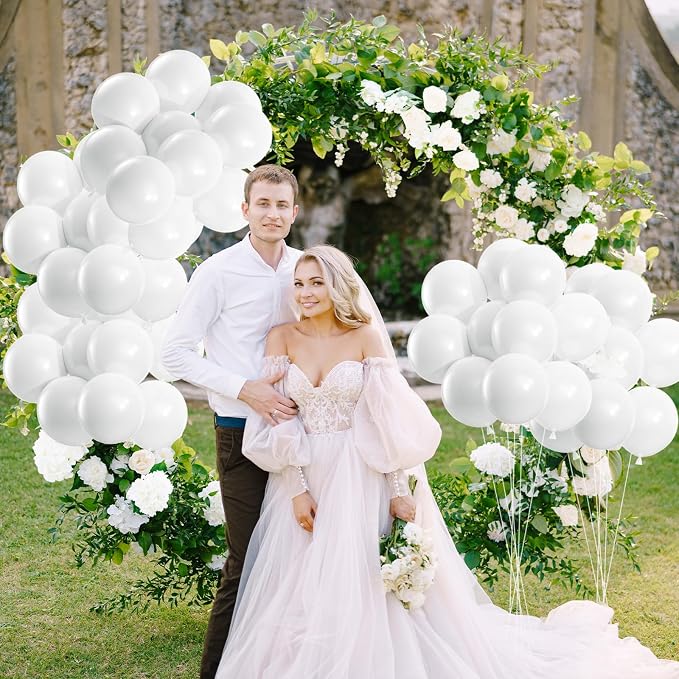 50pcs White Balloons, 12inch White Latex Party Balloon, Helium Quality | - Image 4