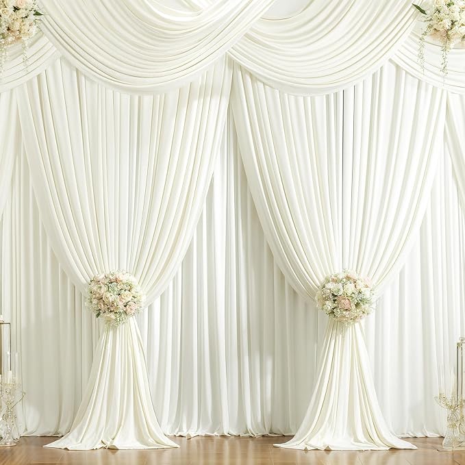 8 Panels Ivory Backdrop Curtains - Image 8