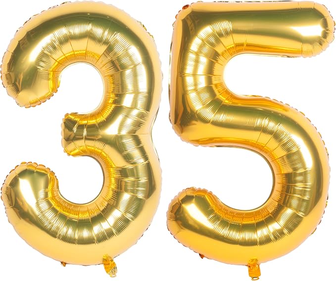 40 Inch gold Number Balloons 35 Helium Foil Mylar Balloon | Birthday Party by Exquisitehighqualitypartydecorationstomeetyoureveryneed%EF%BC%81