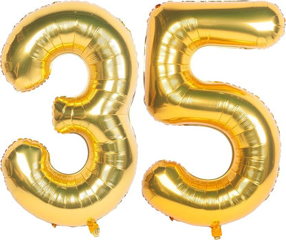 40 Inch gold Number Balloons 35 Helium Foil Mylar Balloon | Birthday Party by Exquisitehighqualitypartydecorationstomeetyoureveryneed%EF%BC%81