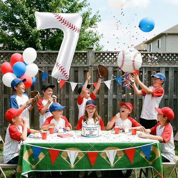Jenaai Baseball Number 7 Balloons 40 Inch Baseball Theme Birthday Party - Image 5