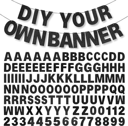 DIY Banner Kit with Letters Glitter Banner Letters Customizable Birthday by mifengda