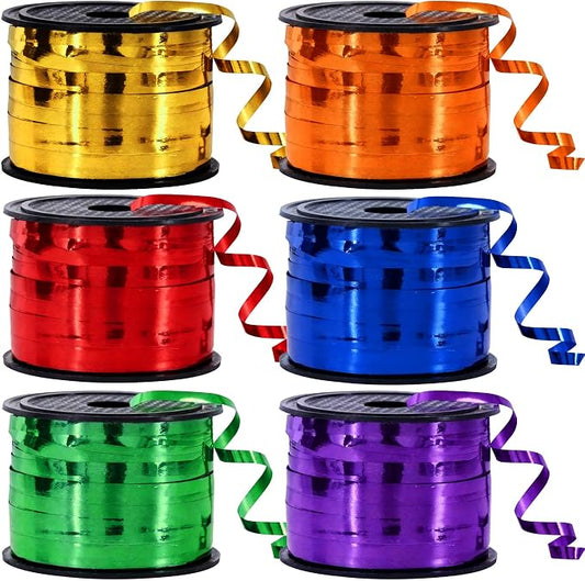 TONIFUL 6 Colors Shiny Rainbow Curling Ribbon Balloon String by TONIFUL