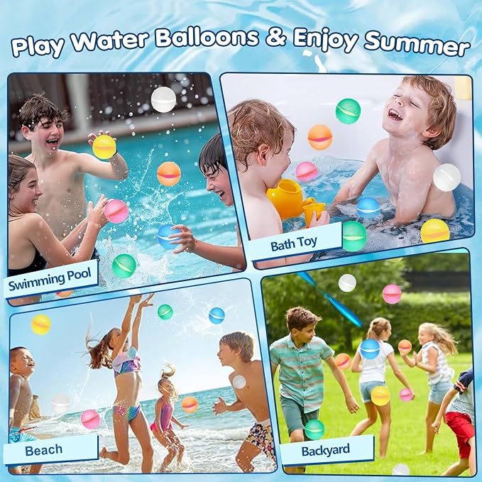 24PCS Reusable Water Balloons for Kids, Water Bomb Summer Toy - Image 3