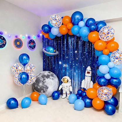 Bezente Blue and Orange Party Latex Balloons Kit 60pcs 12-in - Image 6
