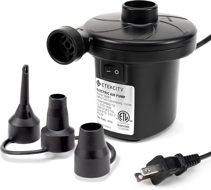 Etekcity Air Pump for Inflatables, Portable Electric Air Mattress Pump by Etekcity