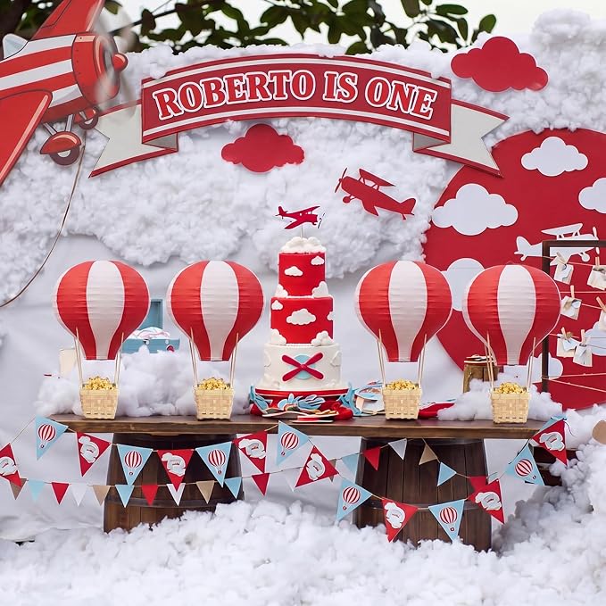 Meooeck 8 Sets Hot Air Balloon Tables Centerpieces, 11.8'' Paper Lantern Party - Image 7