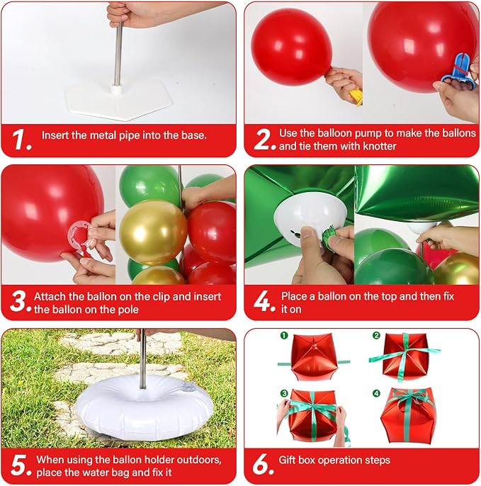 2 Sets Christmas Party Balloon Column Stand Kit - Image 4