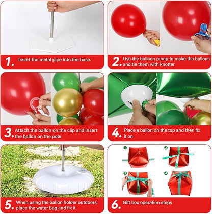 2 Sets Christmas Party Balloon Column Stand Kit - Image 4
