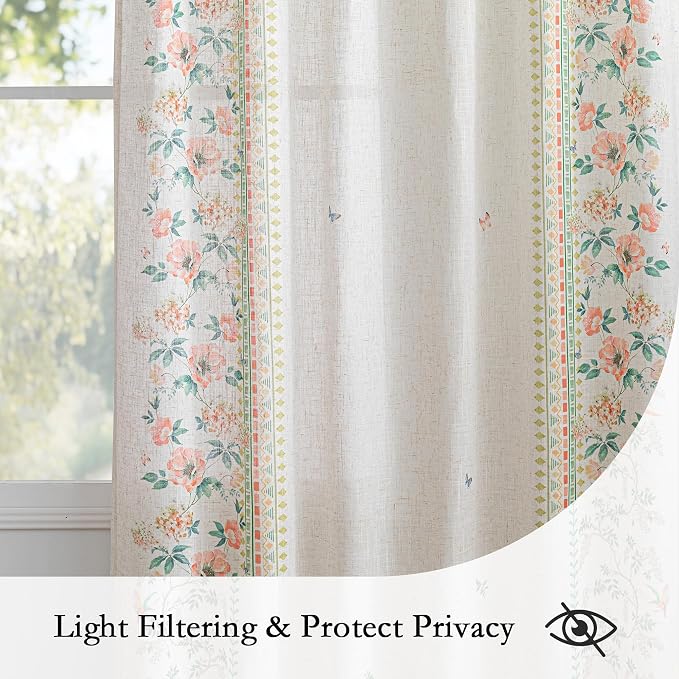 MYSKY HOME Boho Floral Curtains - Image 3