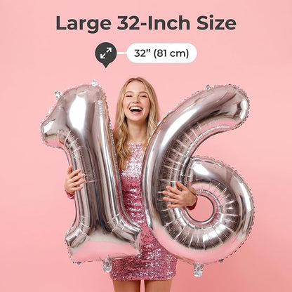 YPSelected 32 Inch Large Foil Helium Number Balloon Birthday Wedding Party 0-9 - Image 3