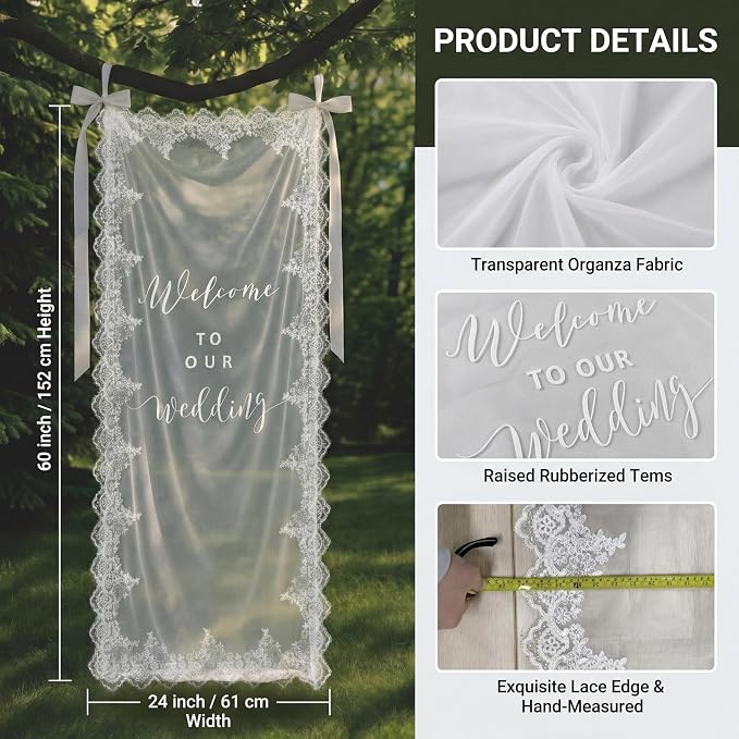Boao Sheer Wedding Welcome Sign - Image 2