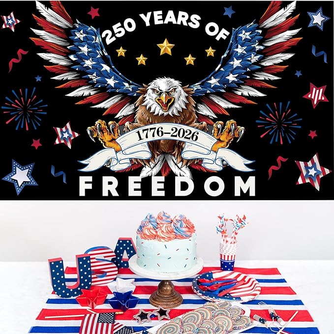 Red Blue 250 Years America Backdrop Banner Photography Background - Image 6