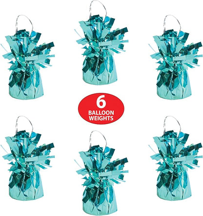 Beistle Metallic Wrapped Balloon Weight – 6 Pack, Light Blue Balloon - Image 4