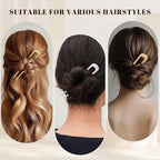 6Pcs Metal French Hair Pins for Women U Shape Sticks 3.9 Inch Vintage Fork for Hairstyle Accessories(Gold/Silver)