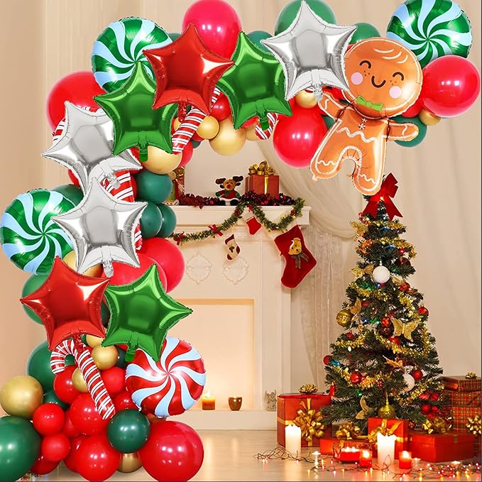 TONIFUL 30 Pcs Star Balloons 18 Inch Large Red Green Silver Foil Balloon | Big - Image 3