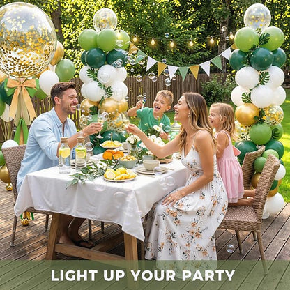 LovesTown 60PCS Sage Green Balloon Garland Kit, Balloon Arch Kit Metallic Latex - Image 3