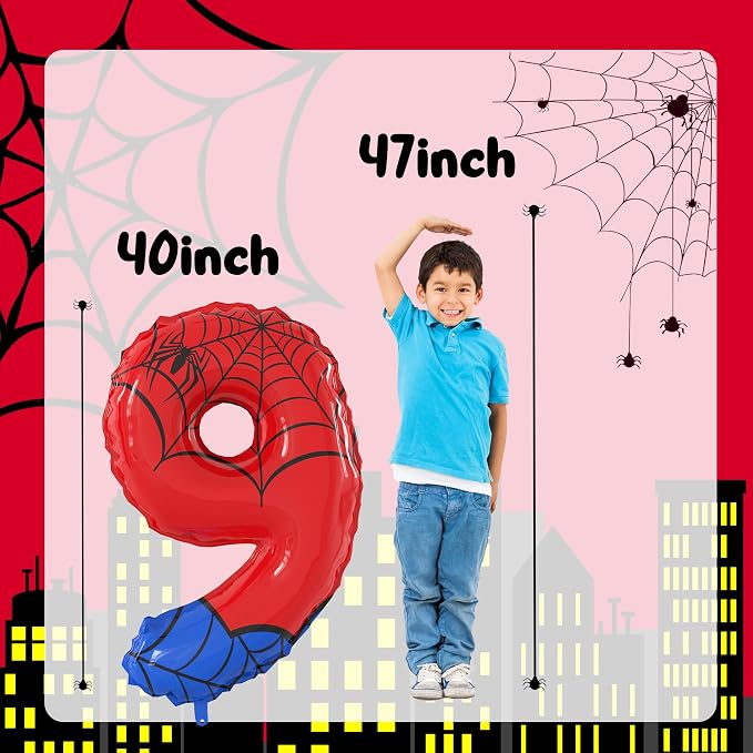 40 Inch Giant Spider Theme Number Foil Balloons - Image 2