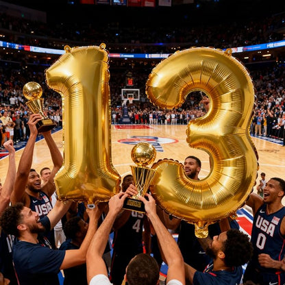 Gold Number 13 Balloons 40 Inch Giant Number Gold 13 Foil Mylar Balloons - Image 6