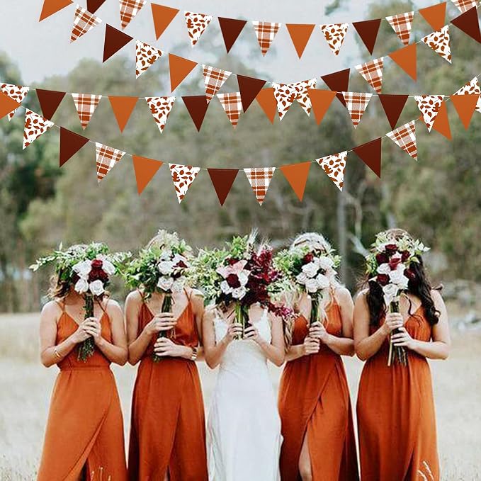 pinkblume Fall Party Decorations Maple Leaf Pennant Banner Triangle Hanging - Image 5
