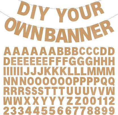 DIY Banner Kit with Letters Glitter Banner Letters Customizable Birthday by mifengda