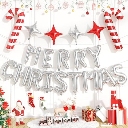 FunHot Merry Christmas Balloons Banner, 16 Inch Xmas Letter Balloon by FunHot