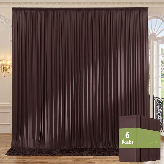 30ft x 10ft Wrinkle Free Brown Backdrop Curtain by ENJOYYOURPARTY