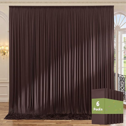 30ft x 10ft Wrinkle Free Brown Backdrop Curtain by ENJOYYOURPARTY