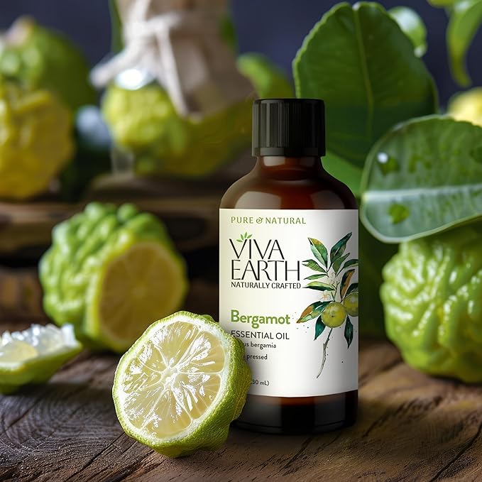 Bergamot Essential Oil – Pure & Natural Citrus Oil for Diffuser, Hair, Face, Skin Care, Aromatherapy, Scalp & Body Massage, Soap & Candle Making – with Dropper, 1 Fl Oz
