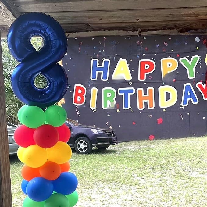 40'' Navy Blue Number 7 Balloon, Self Inflating Foil Number Balloons Set 0-9 - Image 4