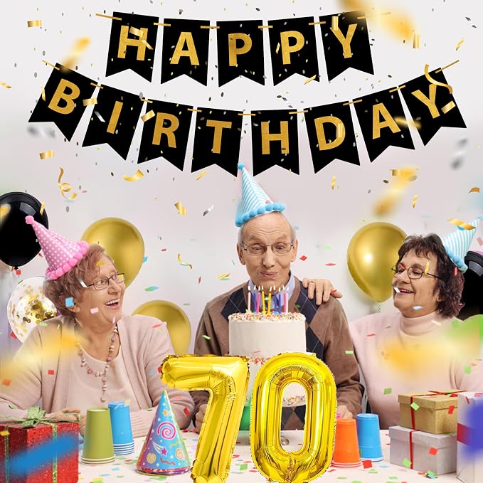 Gold 70th birthday decorations Kit - Image 7