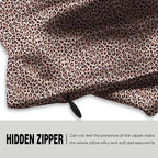 Mulberry Silk Pillowcase for Hair and Skin King Size Leopard Print Silk Pillow Cases with Zipper Soft Breathable Smooth Cooling Silk Pillow Covers for Sleeping (Taupe Leopard,20"X 36",1Pcs)