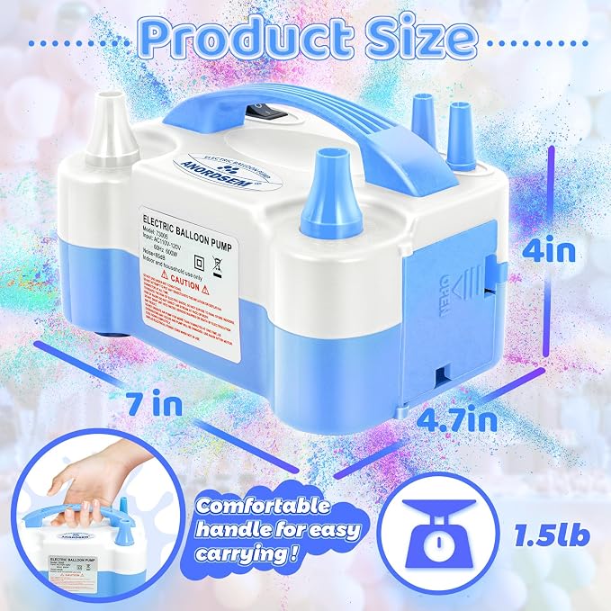 Anordsem Electric Balloon Air Pump: Polypropylene Plastic Case - Image 3