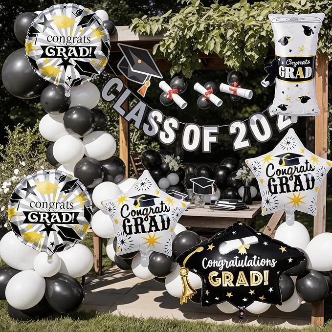 2026 Graduation Foil Balloons Decorations Set, 2026 Graduation CapScroll Balloon - Image 6