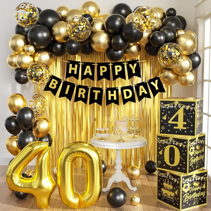 Gold 40th birthday decorations for men by jenmir